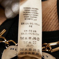 バーバリー ポンチョ ベージュ ブラック ウール カシミヤ レディース BURBERRY 【中古】