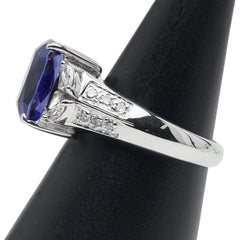K18WG ホワイトゴールド タンザナイト5.00ct ダイヤ0.41ct リング 指輪 レディース 12.5号 【中古】