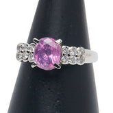 Pt900 プラチナ ピンクサファイア2.090ct ダイヤ0.25ct リング 指輪 レディース 14号 【中古】