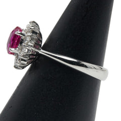 Pt900 プラチナ ルビー1.03ct ダイヤ0.51ct リング 指輪 レディース 10.5号 【中古】