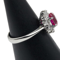 Pt900 プラチナ ルビー1.03ct ダイヤ0.51ct リング 指輪 レディース 10.5号 【中古】