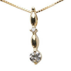 K18YG イエローゴールド ダイヤ0.10ct ペンダントネックレス レディース 【中古】