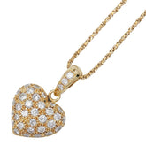 K18YG イエローゴールド ダイヤ1.05ct ハート モチーフ ネックレス レディース 【中古】