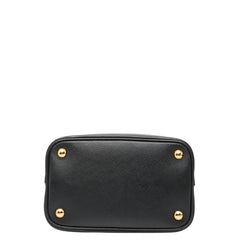 プラダ 三角ロゴプレート ハンドバッグ ショルダーバッグ 2WAY 1BA212 ブラック レッド サフィアーノレザー レディース PRADA 【中古】