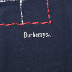 バーバリー チェック スカーフ ネイビー グレー レッド シルク レディース BURBERRY 【中古】