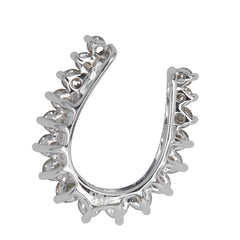 K18WG ホワイトゴールド ダイヤ0.28ct ホースシュー 馬蹄 モチーフ ペンダントトップ レディース 【中古】