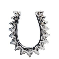 K18WG ホワイトゴールド ダイヤ0.28ct ホースシュー 馬蹄 モチーフ ペンダントトップ レディース 【中古】