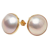 K18YG イエローゴールド マベパール約13.5mm ピアス レディース 【中古】