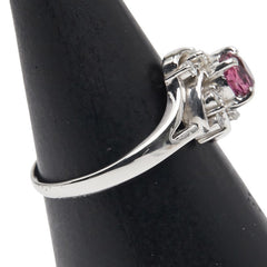 Pt850 プラチナ ルビー0.52ct ダイヤ0.11ct リング 指輪 レディース 10号 【中古】