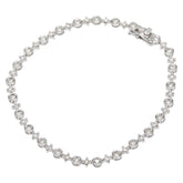 K18WG ホワイトゴールド ダイヤ1.00ct テニスチェーン ブレスレット レディース 【中古】