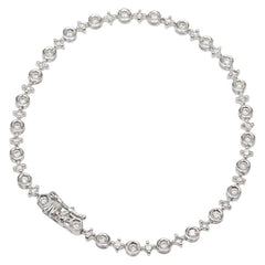 K18WG ホワイトゴールド ダイヤ1.00ct テニスチェーン ブレスレット レディース 【中古】