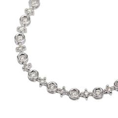 K18WG ホワイトゴールド ダイヤ1.00ct テニスチェーン ブレスレット レディース 【中古】