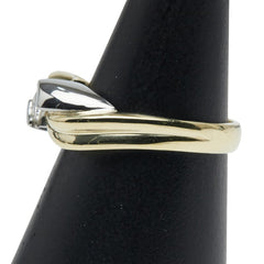 K18YG イエローゴールド K18WG ホワイトゴールド ダイヤ0.14ct リング 指輪 レディース 11.5号 【中古】