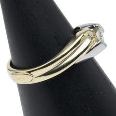 K18YG イエローゴールド K18WG ホワイトゴールド ダイヤ0.14ct リング 指輪 レディース 11.5号 【中古】