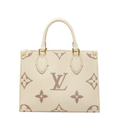 ルイ ヴィトン モノグラム アンプラント オンザゴーPM ハンドバッグ M45654 クレーム ボワドローズ ベージュ系 レザー レディース LOUIS VUITTON 【中古】