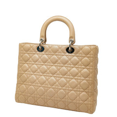 クリスチャンディオール カナージュ レディディオール ラージ ハンドバッグ ショルダーバッグ 2WAY ベージュ レザー レディース Christian Dior 【中古】