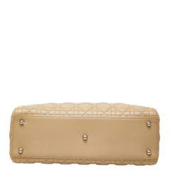 クリスチャンディオール カナージュ レディディオール ラージ ハンドバッグ ショルダーバッグ 2WAY ベージュ レザー レディース Christian Dior 【中古】