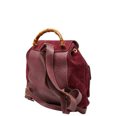 グッチ バンブー リュック バックパック 003 2058 0016 パープル系 スウェード レディース GUCCI 【中古】