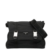 グッチ 斜め掛け ショルダーバッグ メッセンジャーバッグ 122373 ブラック ナイロン レザー レディース GUCCI 【中古】
