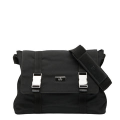 グッチ 斜め掛け ショルダーバッグ メッセンジャーバッグ 122373 ブラック ナイロン レザー レディース GUCCI 【中古】
