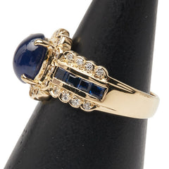 K18YG イエローゴールド サファイア3.04ct ダイヤ0.21ct リング 指輪 レディース 10.5号 【中古】