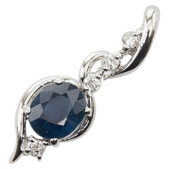 K18WG ホワイトゴールド サファイア1.07ct ダイヤ0.07ct ペンダントトップ レディース 【中古】