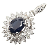 Pt900 プラチナ サファイア1.75ct ダイヤ0.33ct ペンダントトップ レディース 【中古】