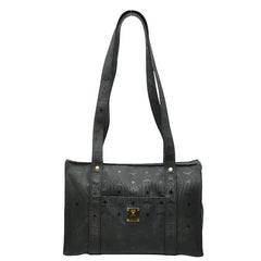 エム シー エム ヴィセトス モノグラム ハンドバッグ トートバッグ ブラック PVC レディース MCM 【中古】