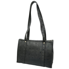 エム シー エム ヴィセトス モノグラム ハンドバッグ トートバッグ ブラック PVC レディース MCM 【中古】