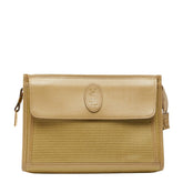 サンローラン YSLロゴ セカンドバッグ クラッチバッグ ベージュ PVC レザー レディース SAINT LAURENT 【中古】