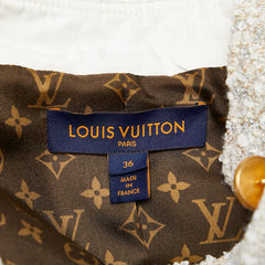 ルイ ヴィトン 22AW ツイードジャケット サイズ36 アイボリー オフホワイト ナイロン コットン ウール レディース LOUIS VUITTON 【中古】