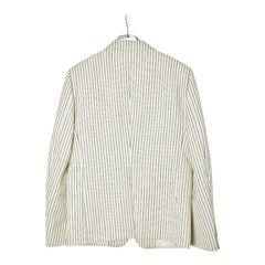 セリーヌ ストライプ 2B テーラードジャケット ブレザー サイズ48 2V376881C オフホワイト ブラック ウール コットン メンズ CELINE 【中古】