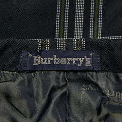 バーバリー 2B チェック テーラードジャケット ブラック ウール メンズ BURBERRY 【中古】