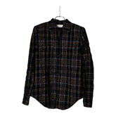 サンローラン 21AW チェック ウエスタンシャツ 長袖シャツ サイズM Y22MA ブラック マルチカラー コーデュロイ コットン メンズ SAINT LAURENT 【中古】