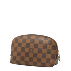 ルイ ヴィトン ダミエ ポシェット コスメティック PM ポーチ N47516 ブラウン PVC レザー レディース LOUIS VUITTON 【中古】