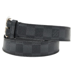 ルイ ヴィトン ダミエ グラフィット サンチュールエリプス ベルト サイズ:90/36 M6821 ブラック PVC レザー レディース LOUIS VUITTON 【中古】