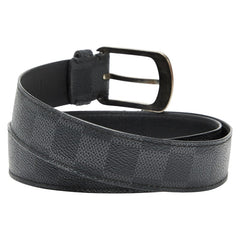 ルイ ヴィトン ダミエ グラフィット サンチュールエリプス ベルト サイズ:90/36 M6821 ブラック PVC レザー レディース LOUIS VUITTON 【中古】