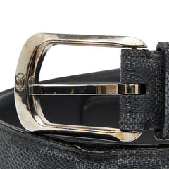 ルイ ヴィトン ダミエ グラフィット サンチュールエリプス ベルト サイズ:90/36 M6821 ブラック PVC レザー レディース LOUIS VUITTON 【中古】