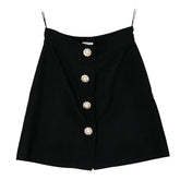 ミュウミュウ 台形スカート サイズ38 ブラック レーヨン ビジュー レディース MIUMIU 【中古】