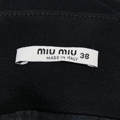 ミュウミュウ 台形スカート サイズ38 ブラック レーヨン ビジュー レディース MIUMIU 【中古】