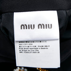 ミュウミュウ 台形スカート サイズ38 ブラック レーヨン ビジュー レディース MIUMIU 【中古】