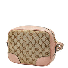 グッチ GGキャンバス 斜め掛け ショルダーバッグ 449413 ブラウン ピンク キャンバス レザー レディース GUCCI 【中古】
