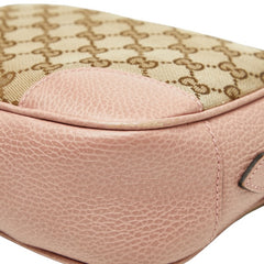 グッチ GGキャンバス 斜め掛け ショルダーバッグ 449413 ブラウン ピンク キャンバス レザー レディース GUCCI 【中古】