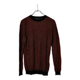 ヴェルサーチェ メデューサ ニット サイズ44 オレンジ ブラック レーヨン コットン メンズ VERSACE 【中古】