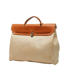 エルメス エールバッグ アドMM ショルダーバッグ ベージュ ブラウン トワルアッシュ レザー レディース HERMES 【中古】