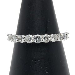 Pt900 プラチナ ダイヤ1.00ct ハーフエタニティ リング 指輪 レディース 12号 【中古】