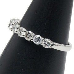 Pt900 プラチナ ダイヤ1.00ct ハーフエタニティ リング 指輪 レディース 12号 【中古】