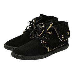 ルイ ヴィトン モノグラム スニーカー サイズ:36 MS0163 ブラック ゴールド スウェード レディース LOUIS VUITTON 【中古】