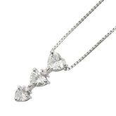 Pt900 プラチナ Pt850 プラチナ ダイヤ1.00ct ダイヤ0.03ct ベネチアンチェーン ハート モチーフ ペンダントネックレス レディース 【中古】