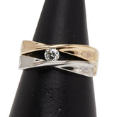 K18YG イエローゴールド Pt900 プラチナ ダイヤ0.18ct 1P リング 指輪 レディース 13.5号 【中古】